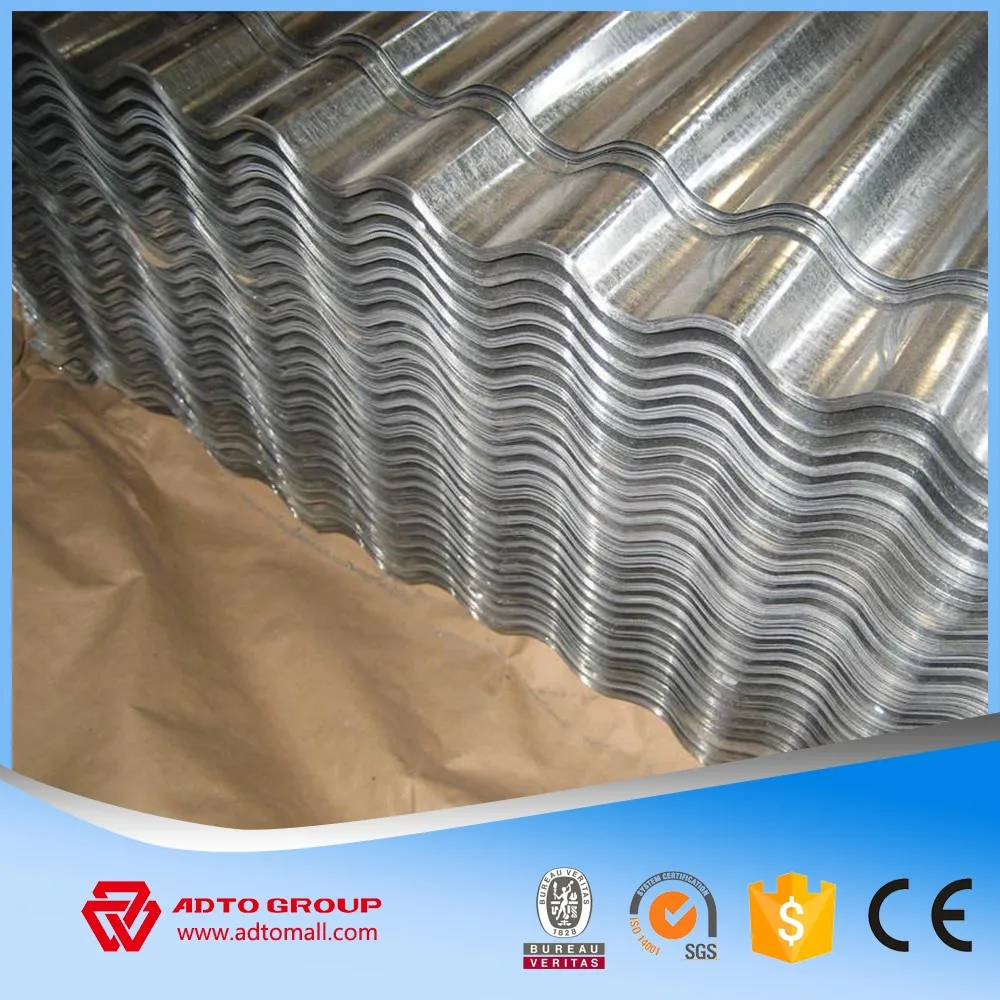 Galvanized corrugated steel sheets for roofing