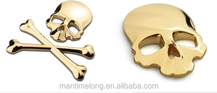 Skull Metal Skeleton Crossbones Car Motorcycle Sticker Label Skull Emblem Badge Car Styling Stickers Accessories Decal