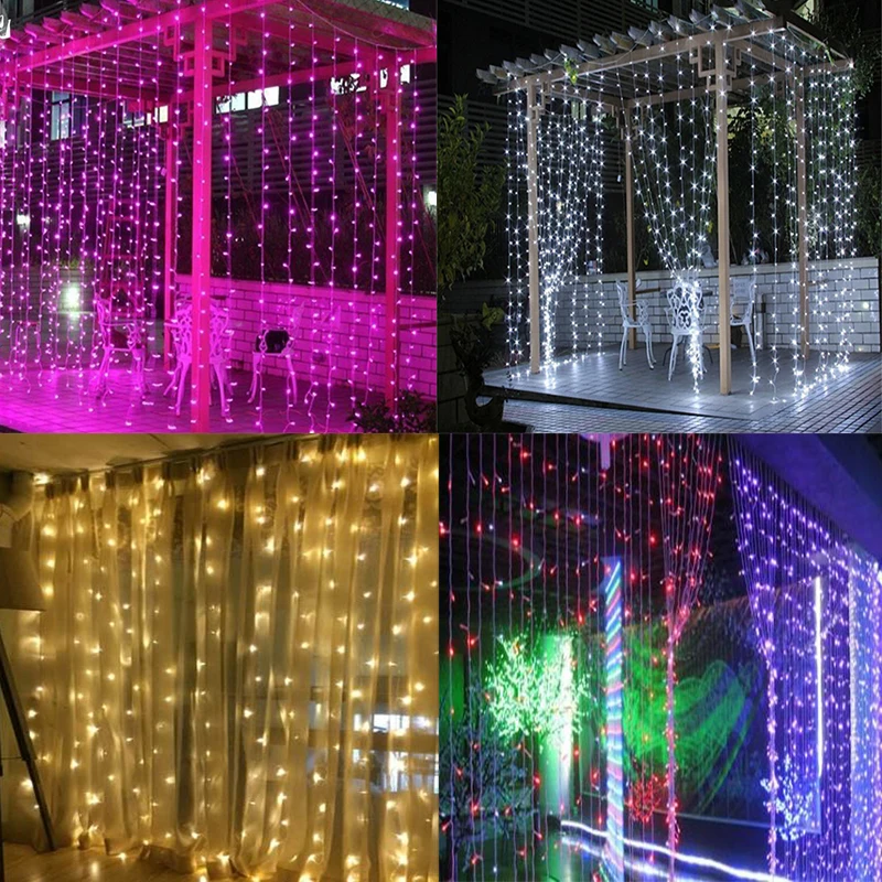 
3x3 6x3m led icicle Waterproof fairy Christmas led curtain light 