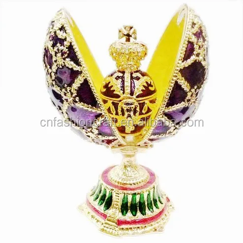 Faberge Egg Style Trinket Box Enameled Jewelry Box Unique Decorative Metal Box Classic Ornaments Gift for Home Decor