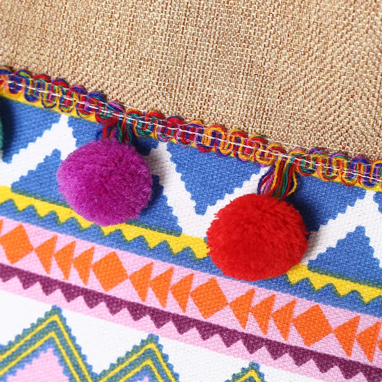 Wholesale Aztec Print Pattern Canvas Beach Tote Bag With Grommet Handles