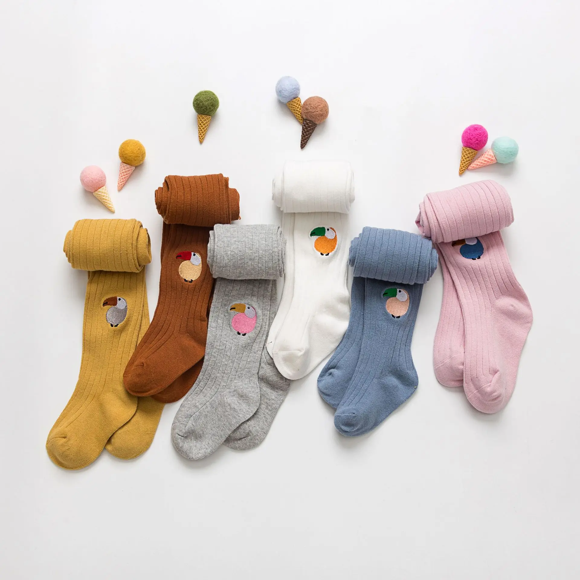 
New fashion knitting cotton baby leggings pantyhose animal emboridery kids tights 