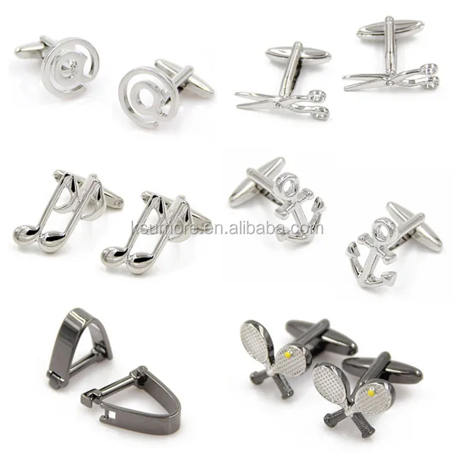 Letters Cufflinks Custom Blank Metal Silver Cufflink Manufacturer