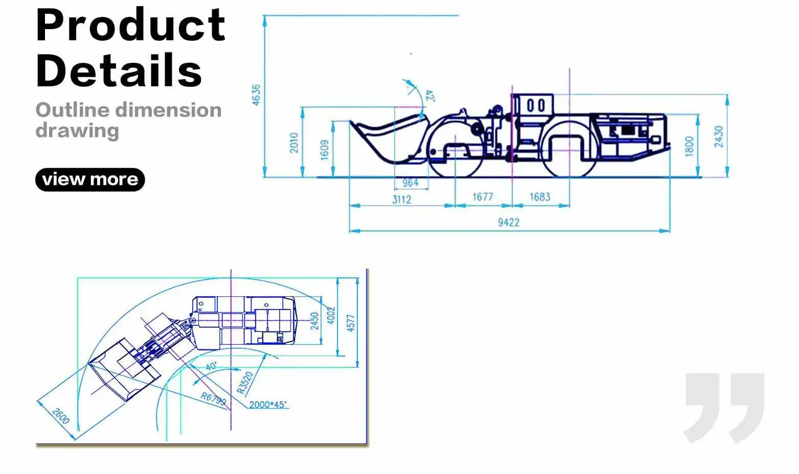 diesel side-dump Underground mine Loader FWD mining