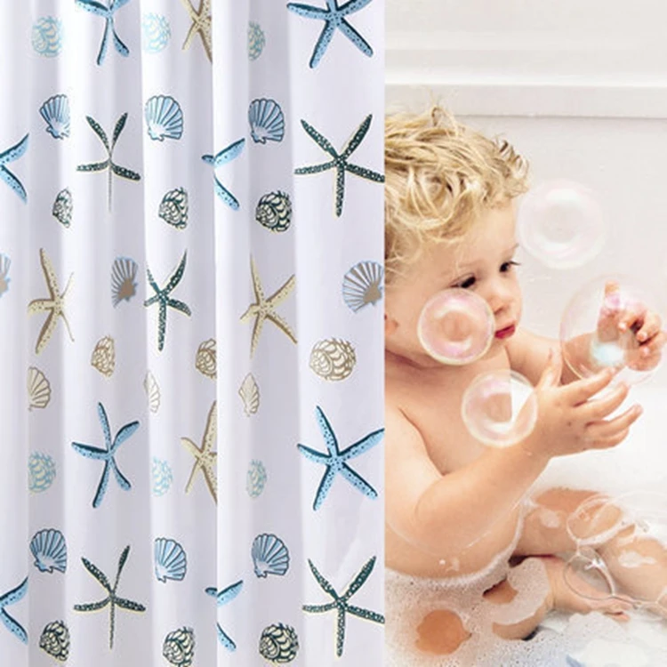 
Beautiful Printed Bathroom Peva Eco Shower Curtain 