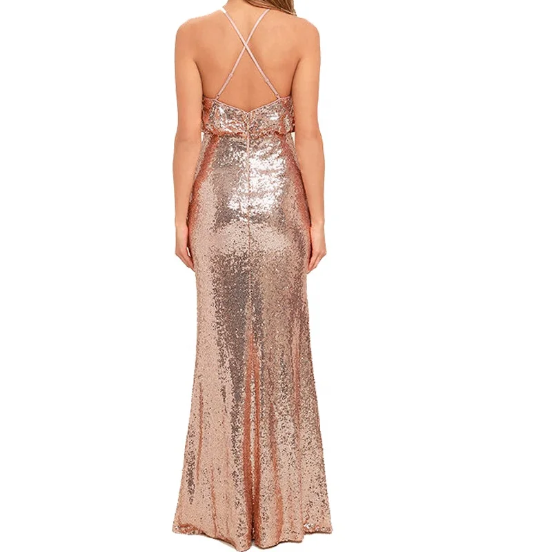 2022 ladies fashion sequin mermaid long evening dresses party gowns pictures formal dresses women