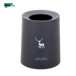 2019 new design household double layers modern custom round plastic double-deck trash can toilet trash can for sale