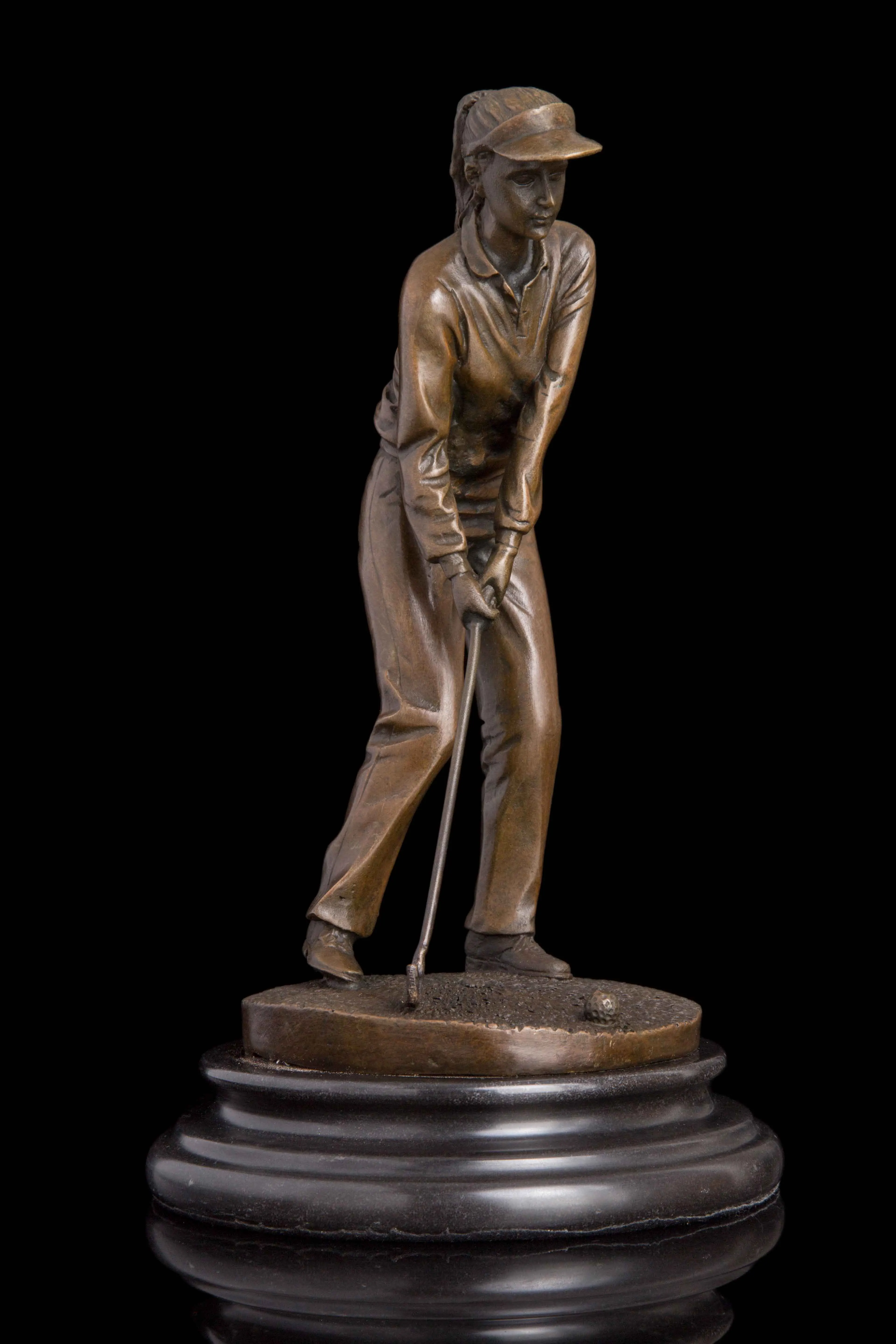 indoor home decoration bronze golfer statue
