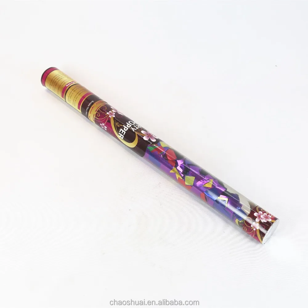 transparent party confetti tube with foil confetti