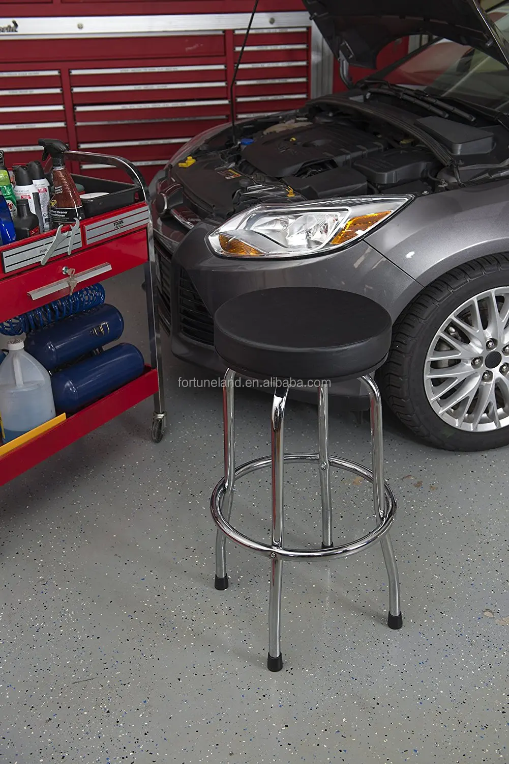 PVC leather round short bar stool/ Shop Seat, Stainless Steel Bar Stool,Metal Bar stools