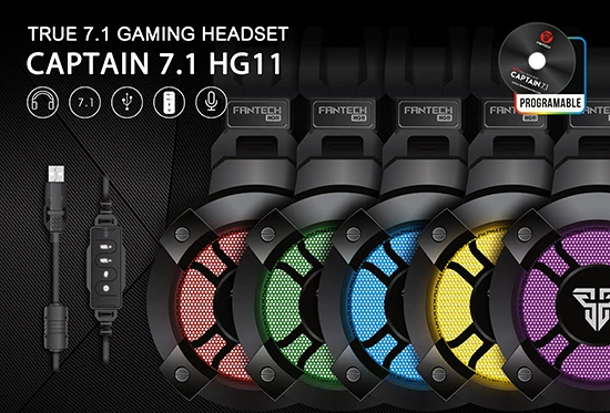 2017 Fantech High-end Headset with True 7.1 and RGB light Perfect Sound Quality with Vibration