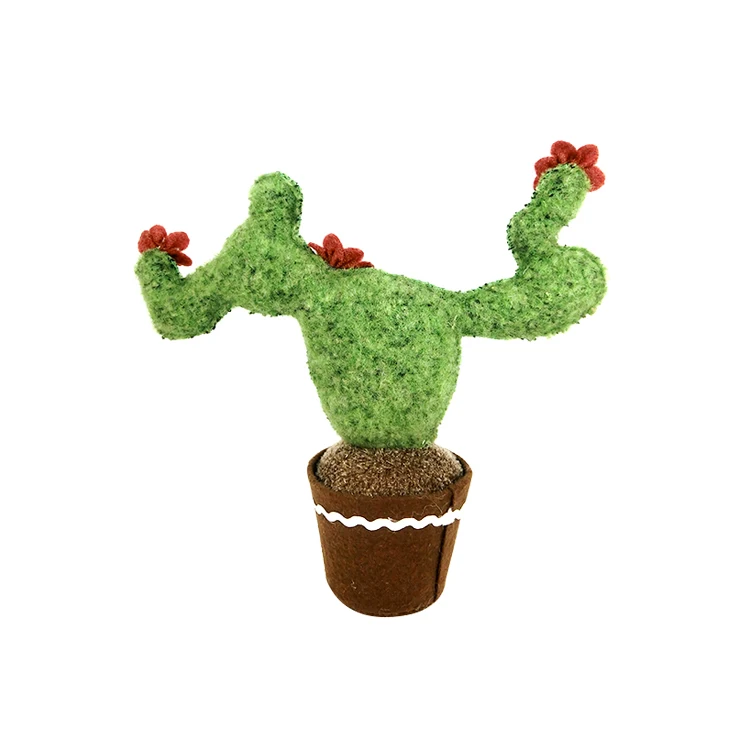Factory price crochet felt fabric decoration tropical with pot plant potted mini bonsai artificial cactus plants