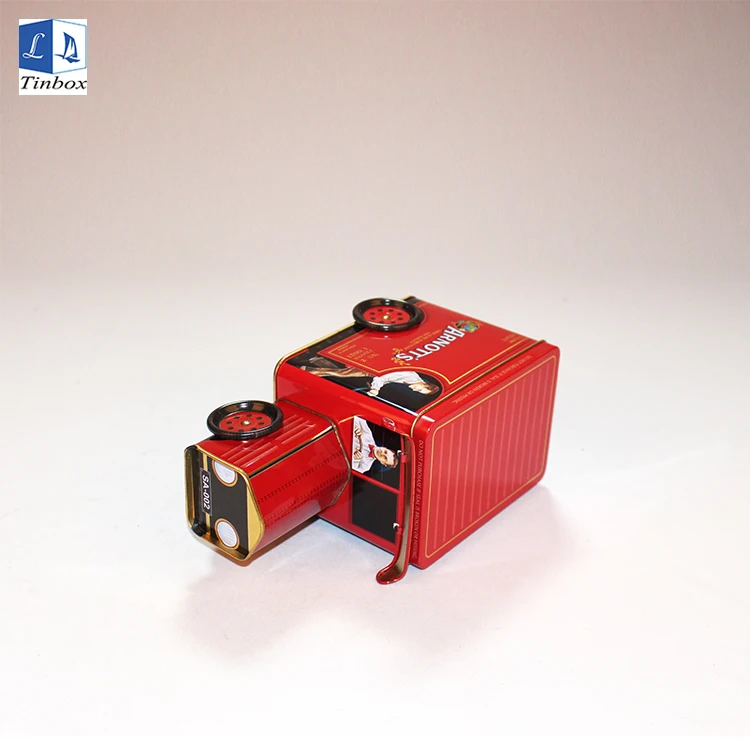 Large tin cans clear lids Toy Truck And Trailer blankodosen Box metal storage cage