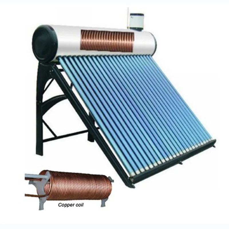 undefined  compact unpressurized copper coil solar hot water heater with assistant tank