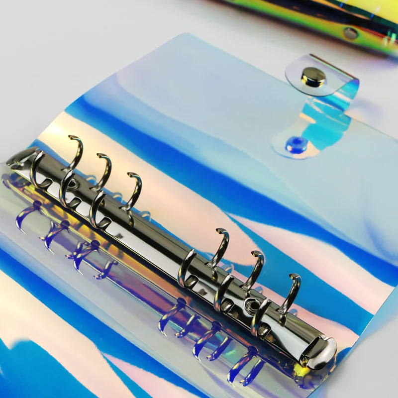 2019 fashion type high quality softcover smooth laser pvc spiral 6 rings binder