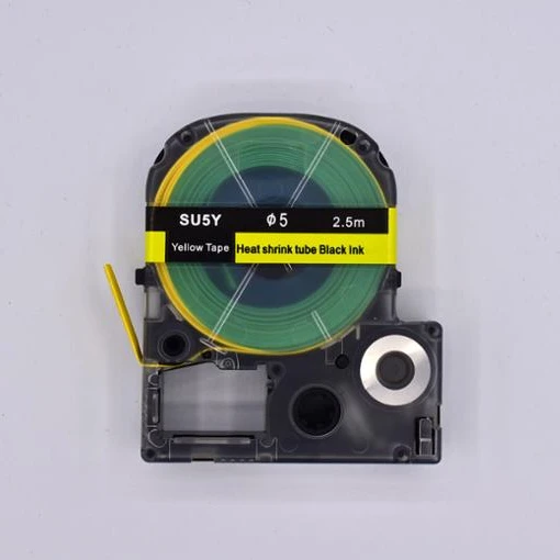 Гибкой, совместимый KINGJIM Tepura PRO ленты SU5Y Желтый Термоусадочные трубки ленты