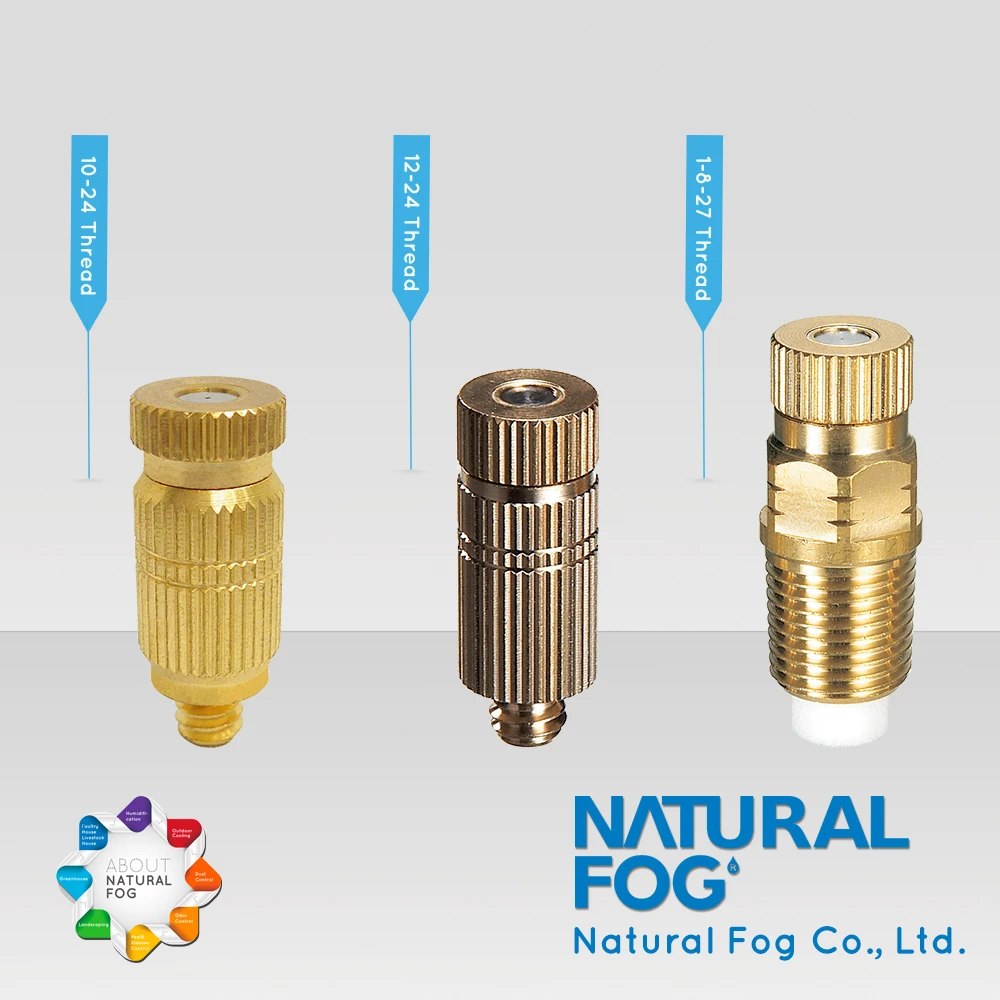 Taiwan Natural Fog Drip Free Misting Fan Patio Cooling Brass Mist Nozzle
