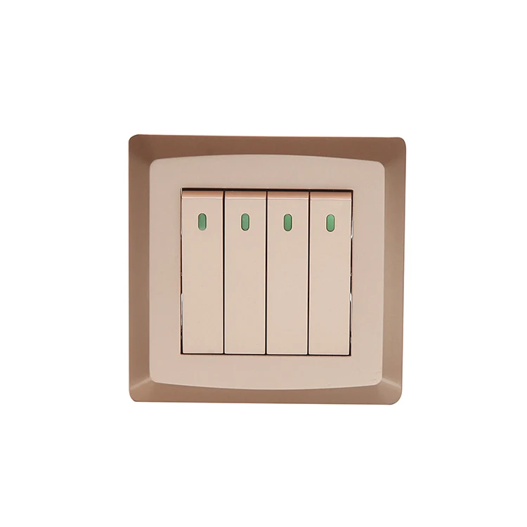 British Electric Wall Switch Customized Design Painting Color 4 Gang 2 Way Switch Wall