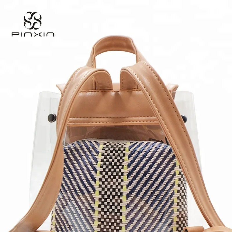 China Manufacturers New Fashion Women Clear Transparent PVC Backpack
