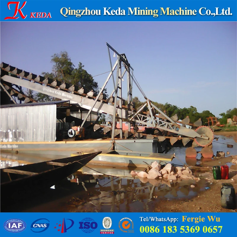 150 tons/h Bucket gold dredging boat/scrap barge for sale