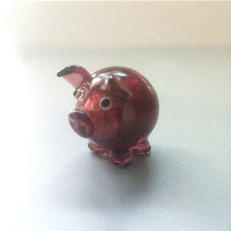 Cute glass pig murano glass animal toy