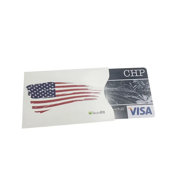 Custom Paper Credit Card Holder RFID Blocking Plastic Credit Card Sleeves For Wallets