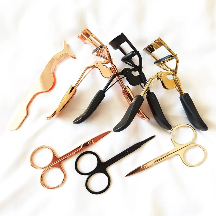 
heated wholesale custom eyelash curler gold mink lash tweezer scissors black curlers eyelash extensions 