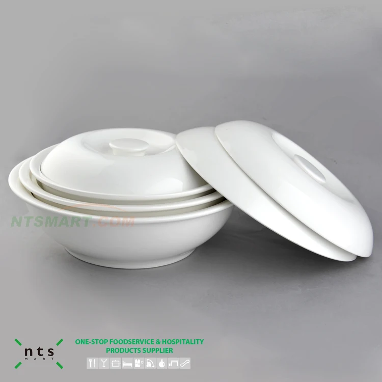
hospitality tableware ceramic soup bowl with lid 