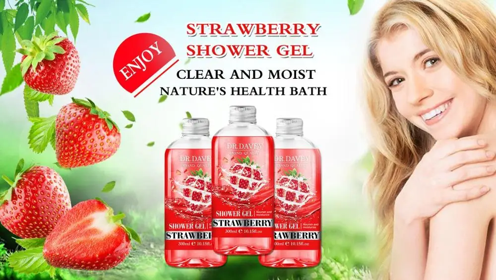 DV.DAVEY BRAND QUALITY NOURISH AND MOISTUIZE STRAWBERRY SHOWER GEL