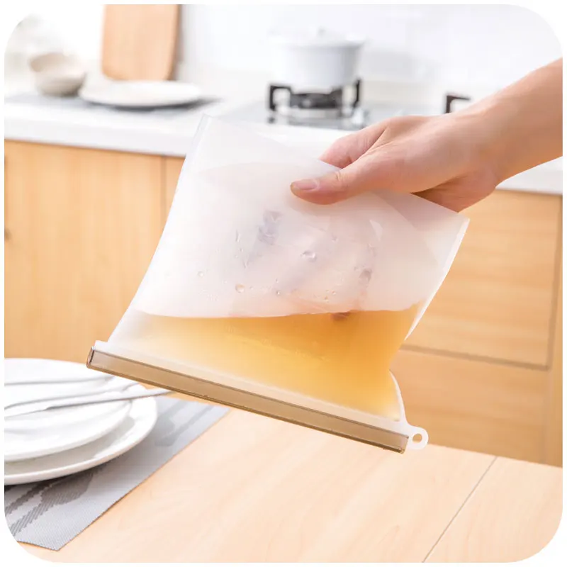 High Quality Custom Logo Zip Lock Reusable Silicone Food Freezer Storage Bag