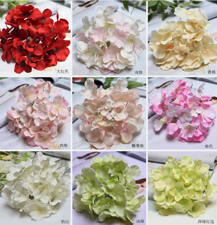 
artificial large hydrangea flower head hydrangea silk flower wedding 