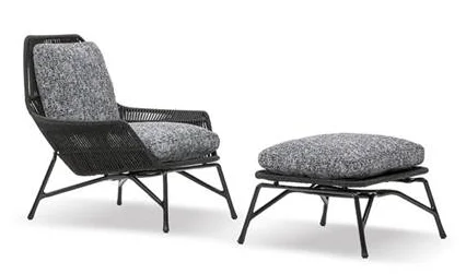 
fashionable Outdoor rattan chair with ottoman 