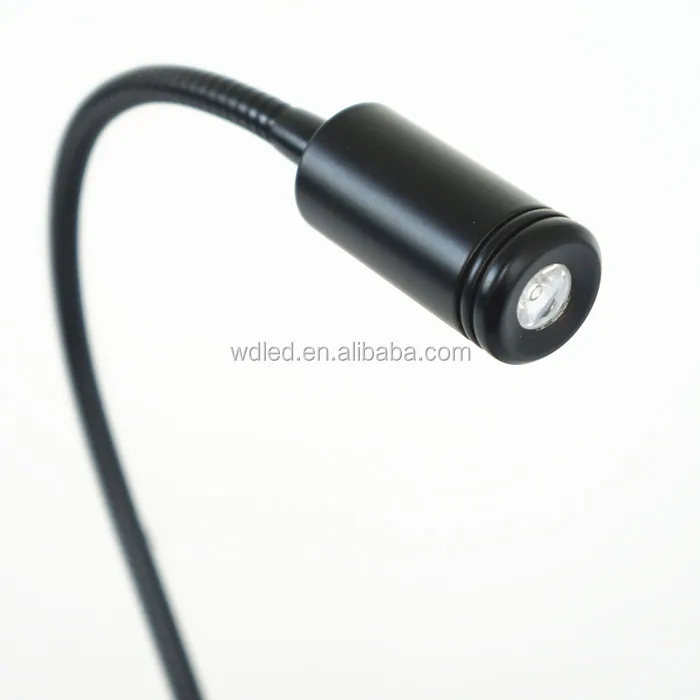 1*3W 220V Aluminum Flexible Snake Led Headboard Reading Lamp for Bed