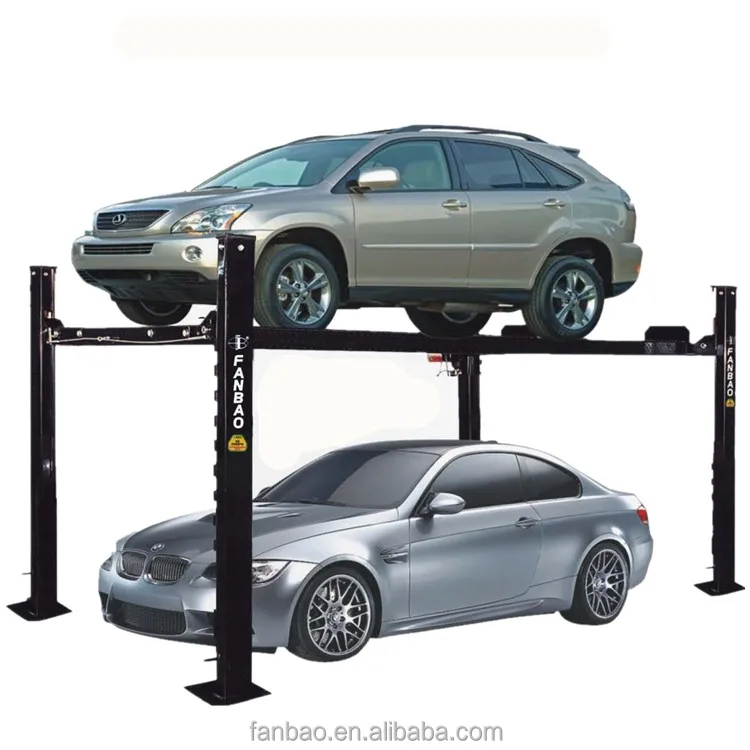 3T manual single side lock release four post car lift 4QJY3.0-C four post hydraulic car parking lift Shanghai Fanbao CE approved