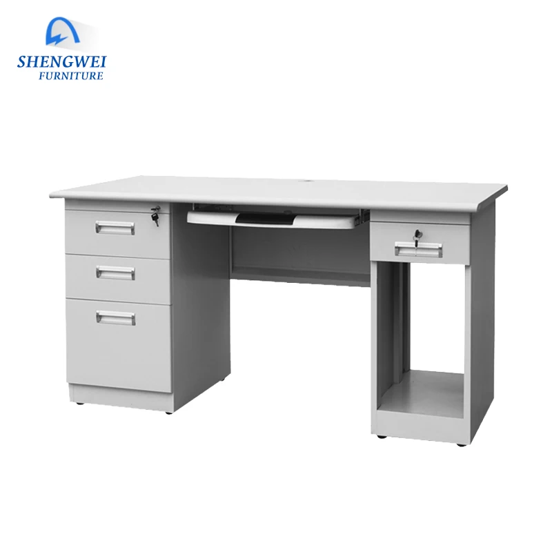 High quality customized steel library desk easy assemble drawer table for office