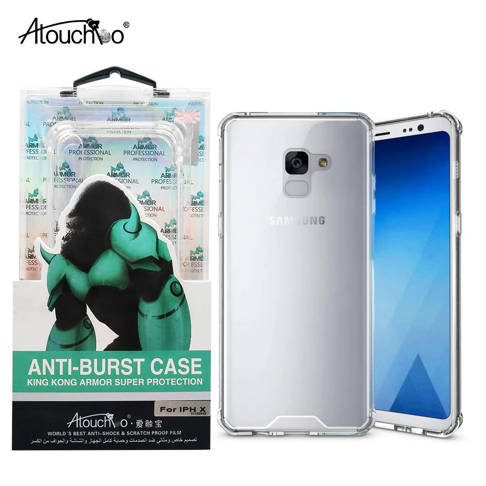 1,0 мм для Samsung Galaxy J4 J6 плюс J8 J7 J5 J3 PRO A6 A8 A7 A9 плюс 2018 ТПУ бампер PC Броня задняя крышка прозрачный чехол дл