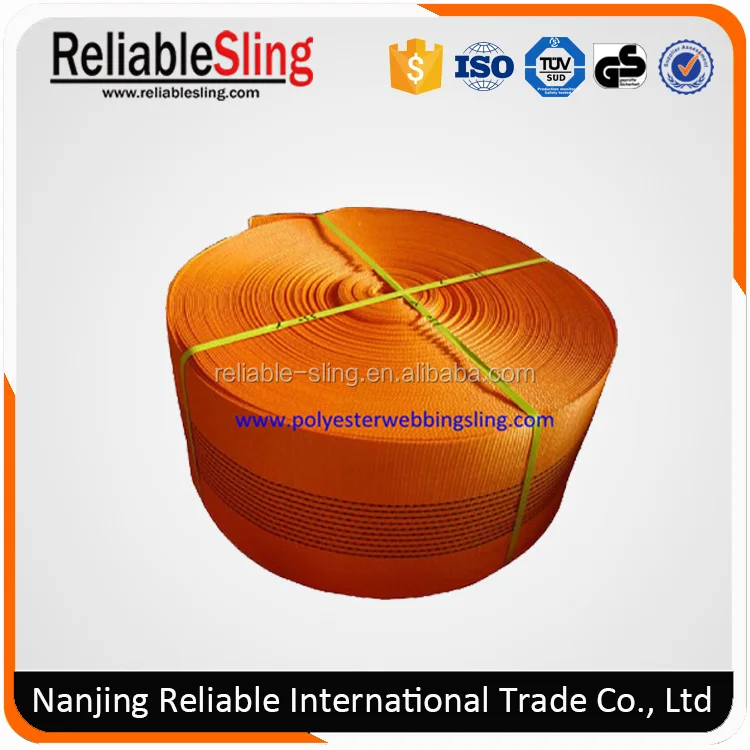 300mm 10T Orange Heavy Duty Polyester Strap Webbing For Lifting Sling