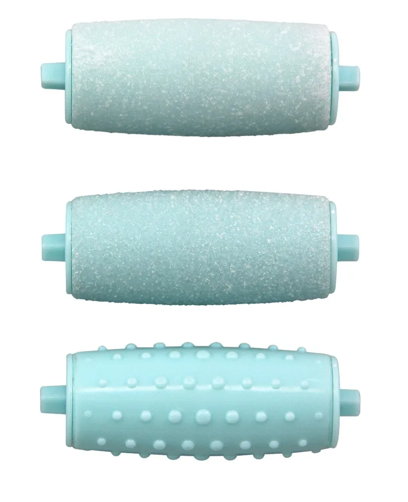 LED Therapy Electronic Manicure Pedicure Kit Rechargeable Foot File With 3 Detachable Roller Heads Callus Removing