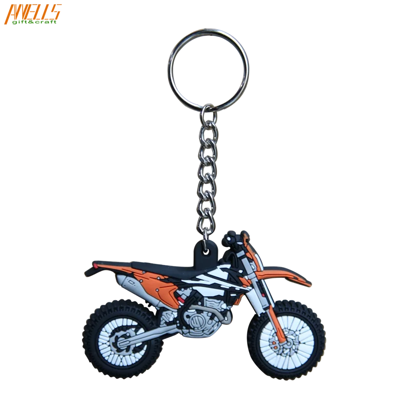 Motorcycle Model Cool Rubber Keyring Motorbike Racing Car Keychain 3D PVC