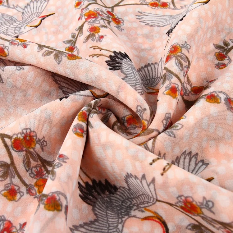 
Cheap printed floral 100 % polyester dress material composition chiffon fabric 