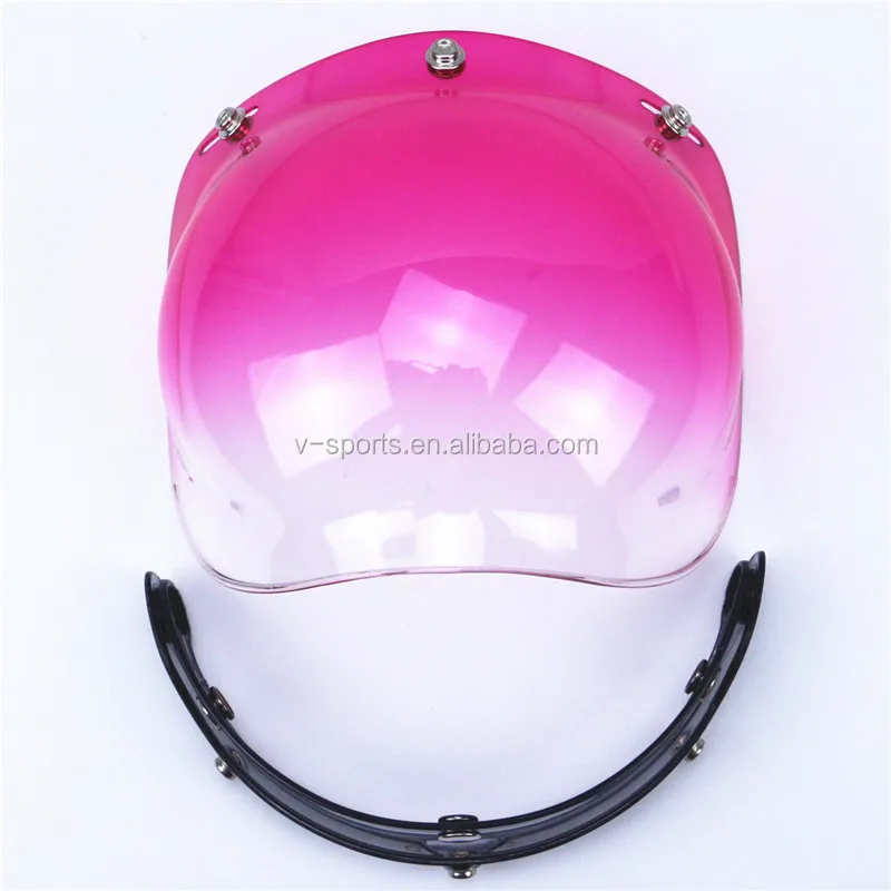 Compatible Motorcycle Bubble Visor 3 pin buckle Motorbike Helmet glass UV 400 Protection visor
