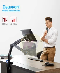 F100A Gas Spring Arm 22-35 inch Screen Monitor Holder 360 Rotate Tilt Swivel F100A Desktop Monitor Mount Arm with Two USB Ports
