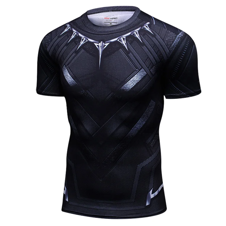 Superheroes Clothes Supplier Black Panther 3D Printed Gym T Shirts