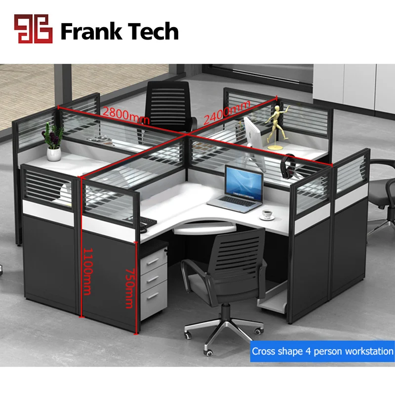 Modern office furniture 4 seat/person modular desk table partition office workstations cubicle