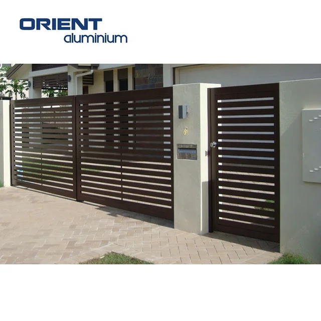 black horizontal aluminum fence