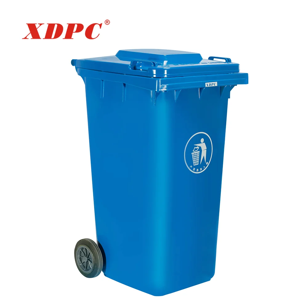 Public portable two wheels colorful trash can garbage container