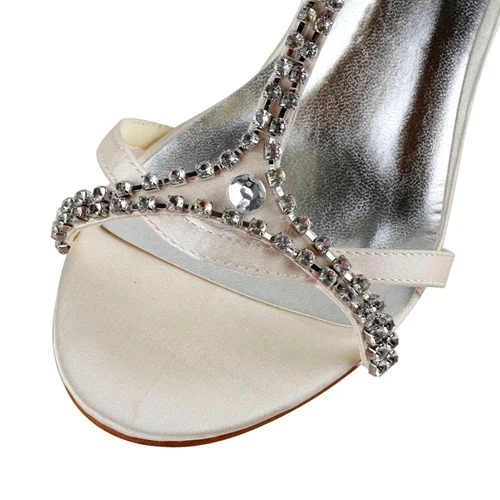 
middle heel high without platform dyeable satin handmade wholesale bridal wedding shoes 