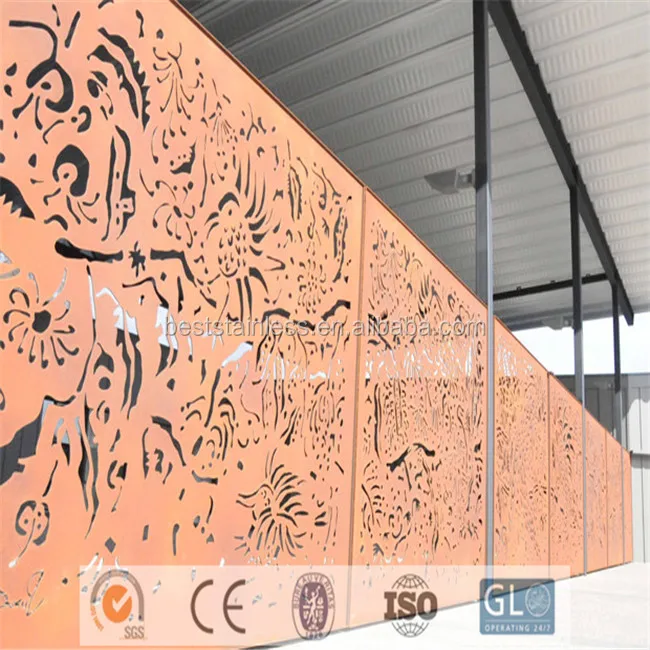 Office Wall Partition Decorative Metal Screen Mesh Exterior Decorative Perforated Metal Panel