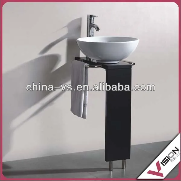 Стеклянная раковина для ванной комнаты с фанерным кронштейном