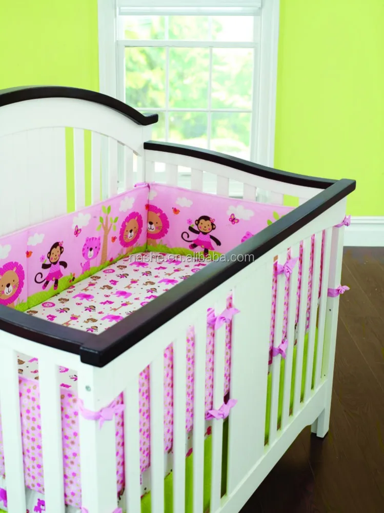 
3-13 Piece Crib Bedding Set for Girl Baby Bedding Set with embroidery application 